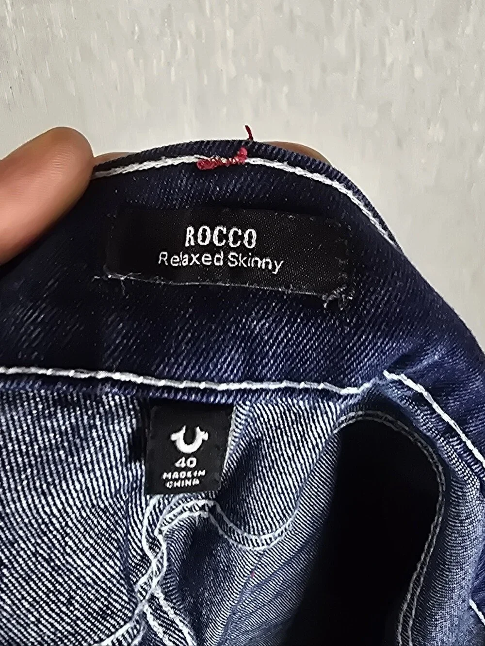 True Religion Rocco Relaxed Skinny Jeans Blue Mens Sz 40×32